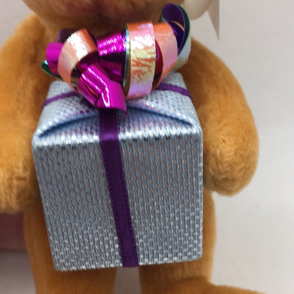 Ty Beanie Baby Retired 2004 Happy Birthday Bear Holding A Gift 5" Hanging Toy - Picture 10 of 11